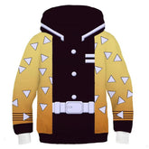 Jungen Mädchen Demon Slayer: Kimetsu no Yaiba Zenitsu Agatsuma Hoodie für Kinder Pulli Pullover mit Kapuze